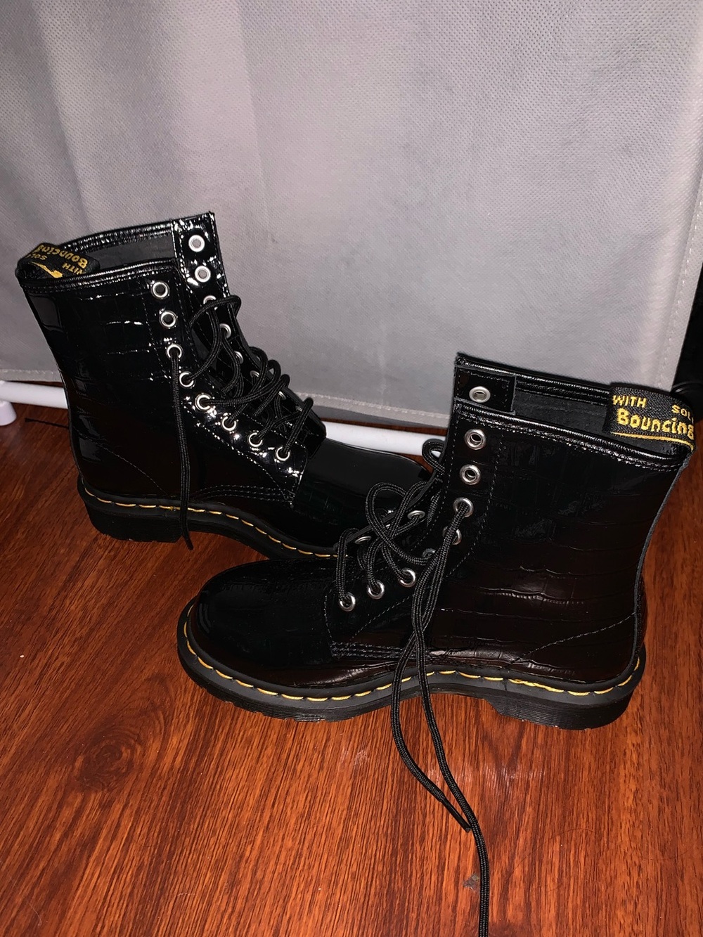 New Dr. Martens crocodile print boots
